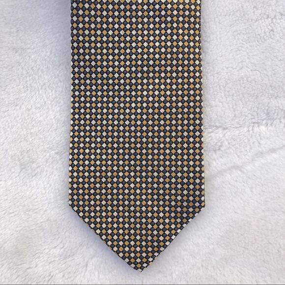 Burma Bibas checkered design 100% silk tie - Picture 2 of 7